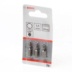 BITSKAART INBUS 2.5MM BLISTER VAN 3 BITS