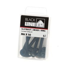 BLACKLINE SLOTBOUT+MOER+SLUITRING HCP ZWART M6X50 (5)