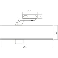 INTERSTEEL DEURDRANGER 120 MET SCHAARARM 207X55X40