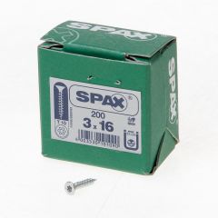 SPAX SPAANPLAATSCHROEF PLATVERZONKEN KOP VERZINKT T-STAR T10 3.0X16MM (PER 200 STUKS)
