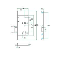 KASTSLOT ZWART 9420.U2060 PC72