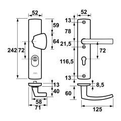 AXA VH GR/KR SCHILD INOX PC72 KTB DD38-54
