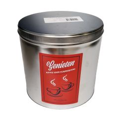 KOFFIE SNELFILTER BLIK 2500 GRAM - 'GENIETEN' - KOFFIE VOOR FIJNPROEVERS
