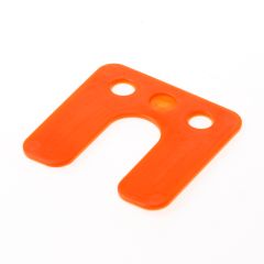 GB DRUKPLAAT MET SLEUF ORANJE KUNSTSTOF 70 X 70 X 2MM 34742