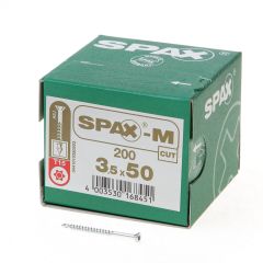 SPAX-M MDF SPAANPLAATSCHROEF MET BOORPUNT VERZINKT T-STAR T15 DEELDRAAD 3.5X50MM (PER 200 STUKS)