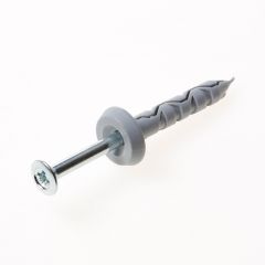 GB SLAGSCHROEFNAGEL MET KRAAGPLUG ELEKTROLYTISCH VERZINKT + NYLON 5 X 50MM 07215