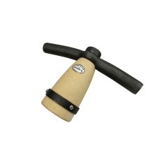 TEGELKLOPPER, DE WIT, MET HOUTEN KLOS