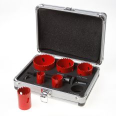 GATZAAGSET BI-METAAL ELEKTRICIEN ALUMINIUM KOFFER 22-64MM