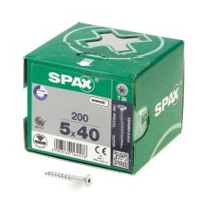 SPAX SPAANPLAATSCHROEF PLATVERZONKEN KOP VERZINKT T-STAR T20 DEELDRAAD 5.0X40MM (PER 200 STUKS)