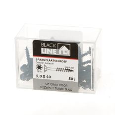 BLACKLINE SPAANPLAATSCHROEF HCP ZWART PK TX-20 +SNIJPUNT 5.0X40/24 (50)