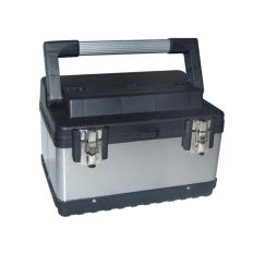 GEREEDSCHAPSKOFFER - ROESTVRIJ STAAL - 380 X 270 X 225 MM