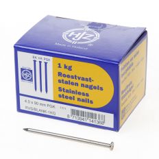 RVS NAGELS PLAT GERUITE KOP 4.0 X 90MM 1KG