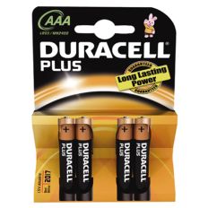 DURACELL BATTERIJ POTLOOD 1.5V LR03 AAA BLISTER VAN 4 BATTERIJEN