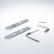 HOPPE VEILIGHEIDSGARNITUUR F1 MODEL 1530/3236ZA/3214 MET KERNTREKBEVEILIGING PC72MM X DEURDIKTE 50-55MM