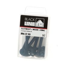 BLACKLINE SLOTBOUT+MOER+SLUITRING HCP ZWART M6X50 (5)