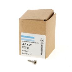 SPAANPLAATSCHROEF RVS-A2 PK PZ-2 4.0X20 (200)