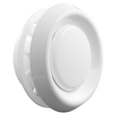 VENTIELROOSTER KUNSTSTOF WIT Ø125MM HOGE MONTAGERING