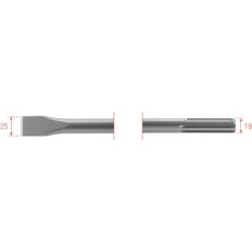 SDS-MAX PLATTE BEITEL 25X280 MM