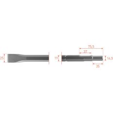 6-KANT PLATTE BEITEL 300MM 6-KANT Ø19,0 / Ø16,5X35