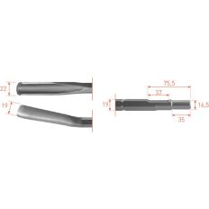 6-KANT GUTSBEITEL 22X250MM 6-KANT Ø19,0 / Ø16,5X35