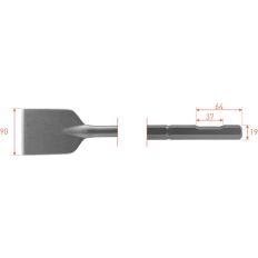 6-KANT ASFALTBEITEL 90X400MM 6-KANT Ø19,0 MET UITSPARING