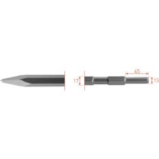 6-KANT 17/13X45 PUNTBEITEL, L=280