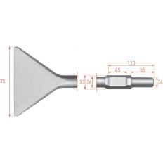 6-KANT 30/24X55 SPADEBEITEL, 75X400