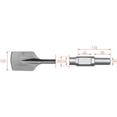 6-KANT 30/24X55 SPADEBEITEL, 120X400
