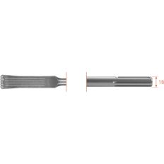 SDS-MAX PATENTVOEGBEITEL LANG MODEL 6MM DIKTE 38X270