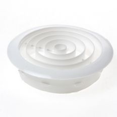 VENTILATIEROOSTER KUNSTSTOF WIT ROND 12CM 514300
