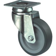 ZWENKWIEL MET PLAAT EN GLIJLAGER, RUBBER BAND, GRIJS 65KG 100MM