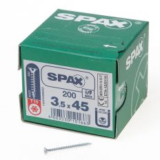 SPAX SPAANPLAATSCHROEF PLATVERZONKEN KOP VERZINKT T-STAR T15 3.5X45MM (PER 200 STUKS)