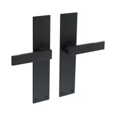 DEURKRUK AMSTERDAM MET SCHILD RECHTHOEKIG 250X55X2MM BLIND STRUCTUUR ZWART