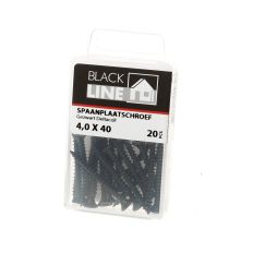 BLACKLINE SPAANPLAATSCHROEF HCP ZWART PK TX-20 +SNIJPUNT 4.0X40 (20)