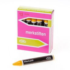 MERKKRIJT GEEL DOOS VAN 12 KRIJTJES