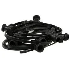 PRIKKABEL 10 METER. + FITTING 15X ZWART