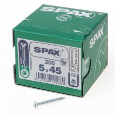 SPAX SPAANPLAATSCHROEF PLATVERZONKEN KOP VERZINKT T-STAR T20 5.0X45MM (PER 200 STUKS)