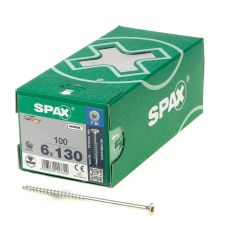SPAX SPAANPLAATSCHROEF PLATVERZONKEN KOP VERZINKT T-STAR T30 DEELDRAAD 6.0 X 130MM