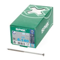 SPAX SPAANPLAATSCHROEF PLATVERZONKEN KOP RVS T-STAR T30 DEELDRAAD 6.0 X 140MM
