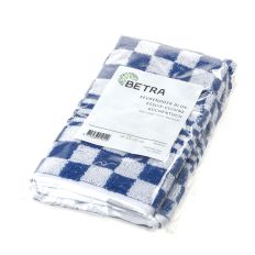 HANDDOEK KEUKEN BLAUW GEBLOKT 50X50CM