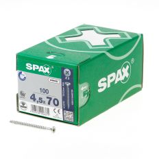 SPAX SPAANPLAATSCHROEF PLATVERZONKEN KOP VERZINKT POZIDRIV 4.5X70MM (PER 100 STUKS)