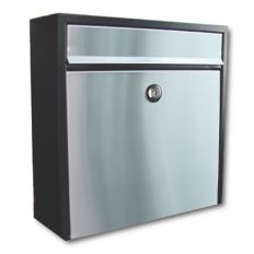 BRIEVENBUS ALLUX 2500, EEN STIJLVOLLE KAST UITGEVOERD IN ROESTVASTSTAAL EN GELAKT ZWART.