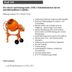 ATIKA BETONMOLEN PROFI 145 LITER 230V 322500