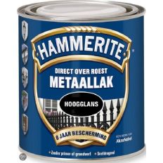 HAMMERITE METAALLAK HOOGGLANS ZWART (S060) 0,25LTR