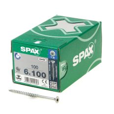 SPAX SPAANPLAATSCHROEF PLATVERZONKEN KOP VERZINKT T-STAR T30 DEELDRAAD 6.0 X 100MM