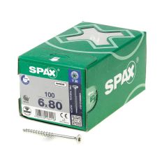SPAX SPAANPLAATSCHROEF PLATVERZONKEN KOP VERZINKT T-STAR T30 DEELDRAAD 6.0 X 80MM