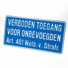BORD ALUM. "VERB.TOEG.VOOR ONBEV"
