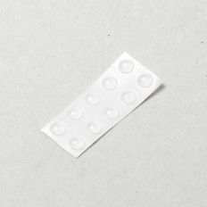 AANSLAGBUFFER, DB005, ZELFKLEVEND, ROND, Ø 6,4 MM, HOOGTE 1,5 MM, TRANSPARANT, KUNSTSTOF, PER 10 STUKS
