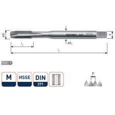HSS-E MACHINETAP, DOORLOPEND, DIN 371, M4