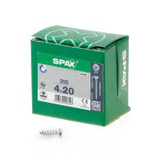 SPAX SPAANPLAATSCHROEF PLATVERZONKEN KOP VERZINKT POZIDRIV 4.0X20MM (PER 200 STUKS)